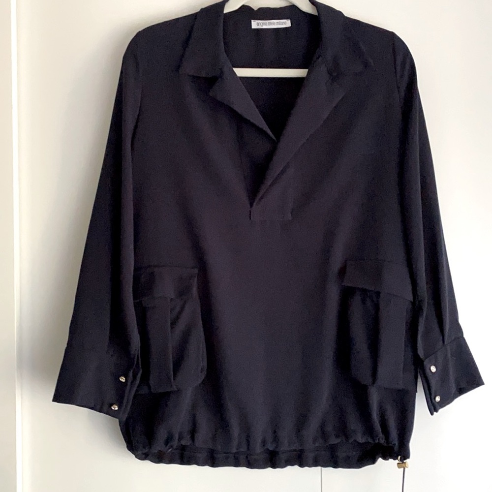 Angela mele Milano top. Sz S. Dark blue color. New but no tags